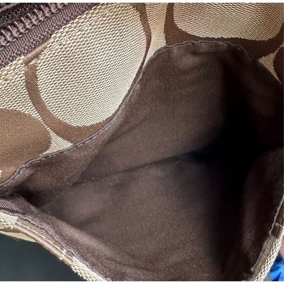 COACH Turbury Brown Monogram‎ SuttonSignature Stripe Crossbody Bag Purse - Picture 6 of 8